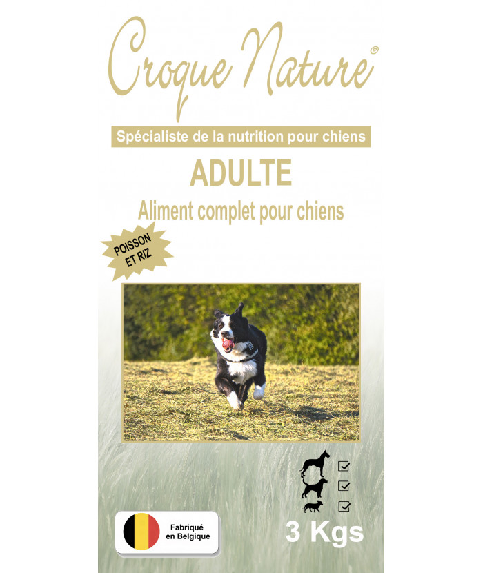 ADULTE POISSON ET RIZ 3KGS CROQUETTES POUR CHIEN