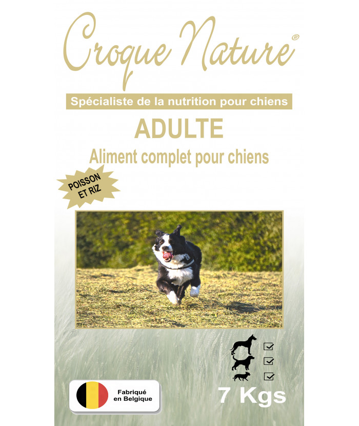 ADULTE POISSON ET RIZ 7KGS CROQUETTES POUR CHIEN