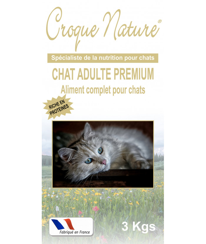 CHAT ADULTE PREMIUM 3 KGS CROQUETTES POUR CHAT