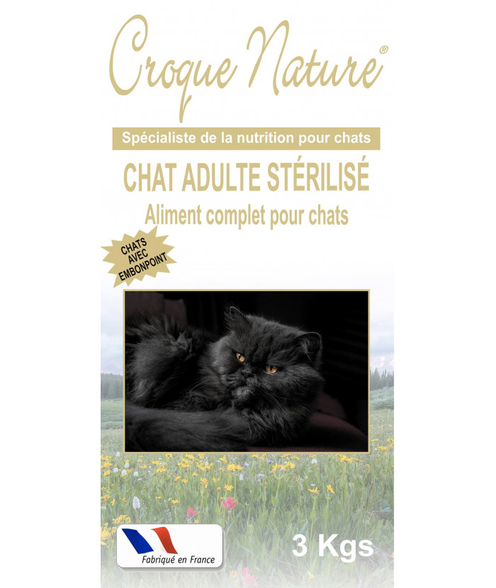 CHAT ADULTE STÉRILISÉ 3 KGS CROQUETTES POUR CHAT