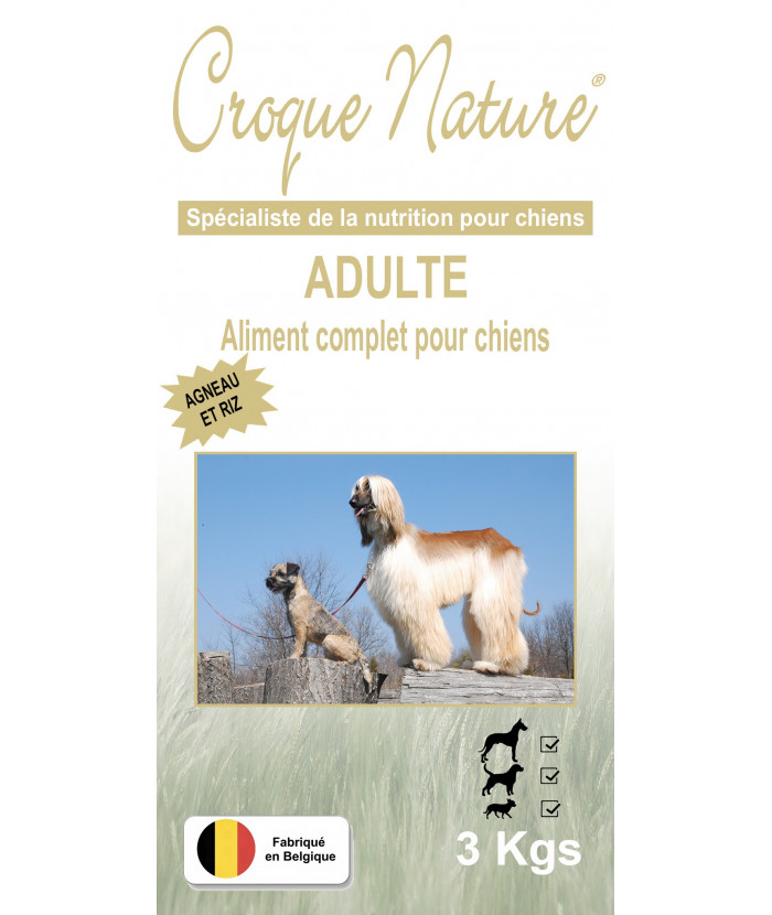 ADULTE AGNEAU ET RIZ 3KGS CROQUETTES POUR CHIEN