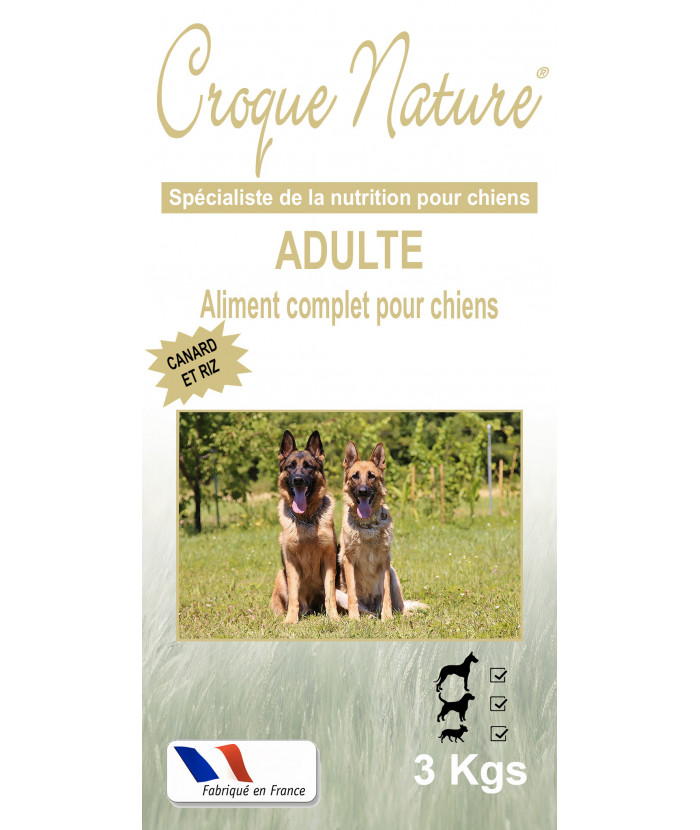 ADULTE CANARD et RIZ 3KGS CROQUETTES POUR CHIEN