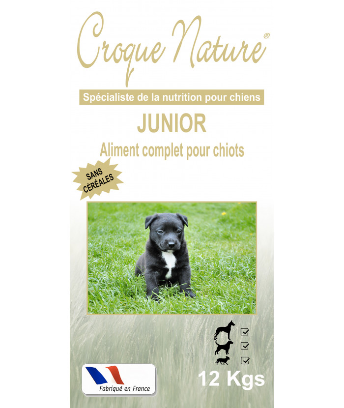 SANS CÉRÉALES JUNIOR 12KGS CROQUETTES POUR CHIOT