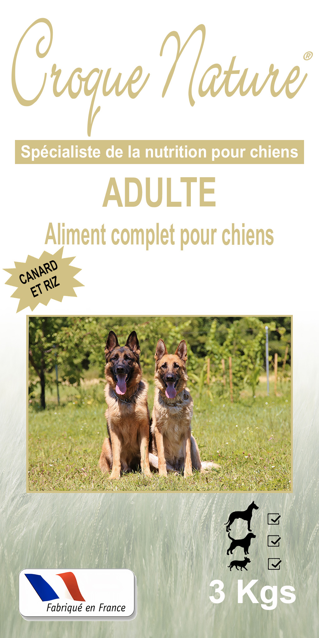 Croquettes pour chien Canard et Riz COHADE 43
